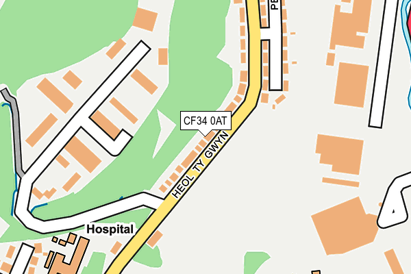 CF34 0AT map - OS OpenMap – Local (Ordnance Survey)