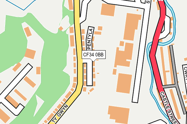 CF34 0BB map - OS OpenMap – Local (Ordnance Survey)