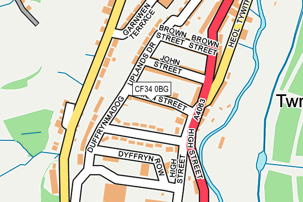 CF34 0BG map - OS OpenMap – Local (Ordnance Survey)