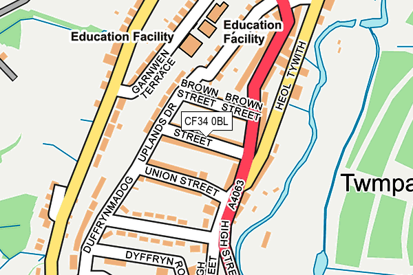 CF34 0BL map - OS OpenMap – Local (Ordnance Survey)