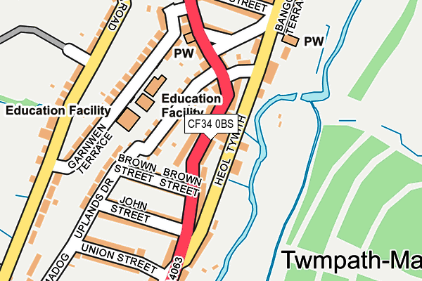 CF34 0BS map - OS OpenMap – Local (Ordnance Survey)