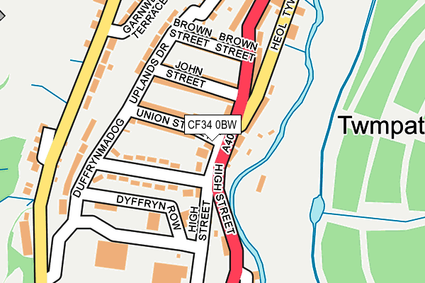 CF34 0BW map - OS OpenMap – Local (Ordnance Survey)