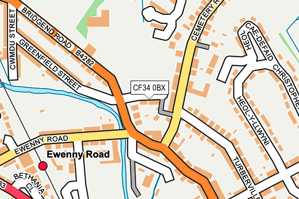 CF34 0BX map - OS OpenMap – Local (Ordnance Survey)