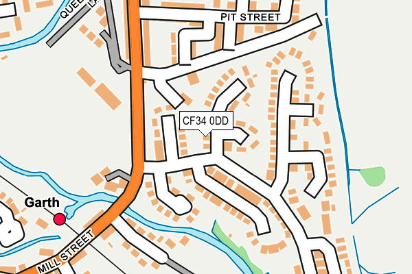 CF34 0DD map - OS OpenMap – Local (Ordnance Survey)