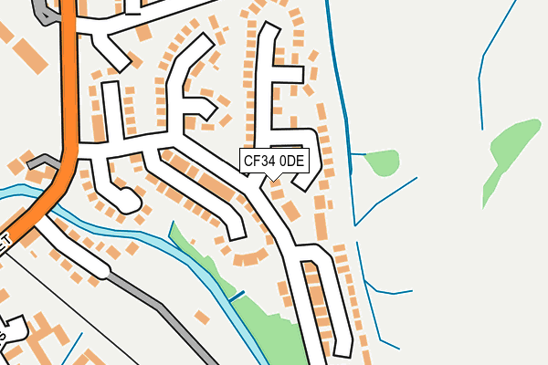 CF34 0DE map - OS OpenMap – Local (Ordnance Survey)