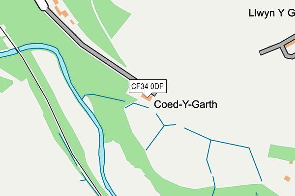 CF34 0DF map - OS OpenMap – Local (Ordnance Survey)