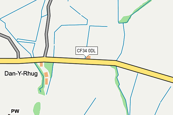 CF34 0DL map - OS OpenMap – Local (Ordnance Survey)