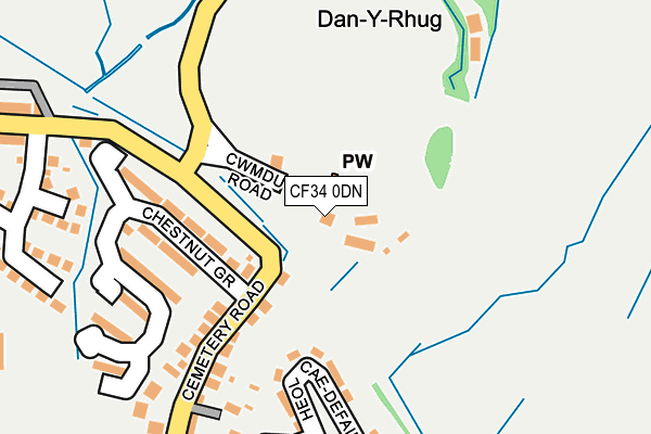 CF34 0DN map - OS OpenMap – Local (Ordnance Survey)