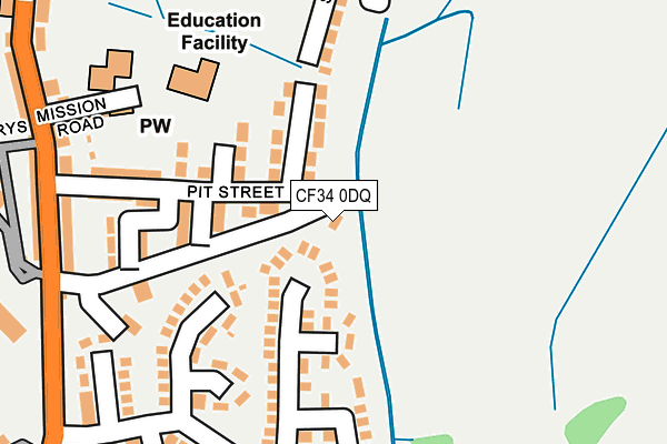 CF34 0DQ map - OS OpenMap – Local (Ordnance Survey)