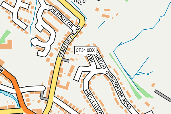 CF34 0DX map - OS OpenMap – Local (Ordnance Survey)