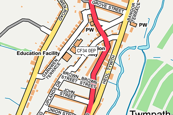 CF34 0EP map - OS OpenMap – Local (Ordnance Survey)