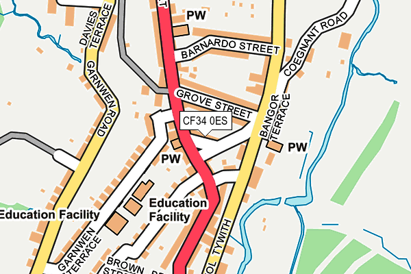 CF34 0ES map - OS OpenMap – Local (Ordnance Survey)