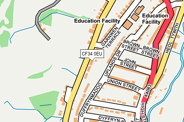 CF34 0EU map - OS OpenMap – Local (Ordnance Survey)