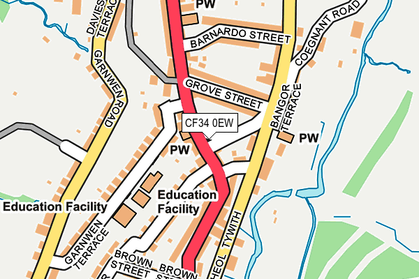 CF34 0EW map - OS OpenMap – Local (Ordnance Survey)