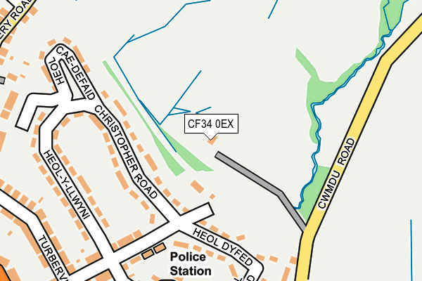 CF34 0EX map - OS OpenMap – Local (Ordnance Survey)