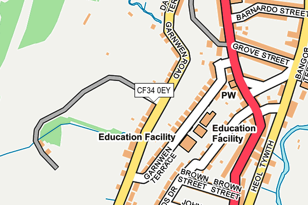 CF34 0EY map - OS OpenMap – Local (Ordnance Survey)