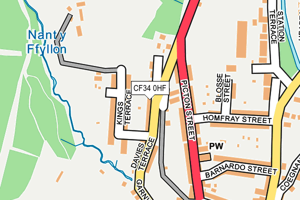 CF34 0HF map - OS OpenMap – Local (Ordnance Survey)