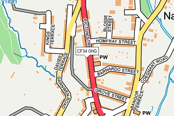 CF34 0HG map - OS OpenMap – Local (Ordnance Survey)