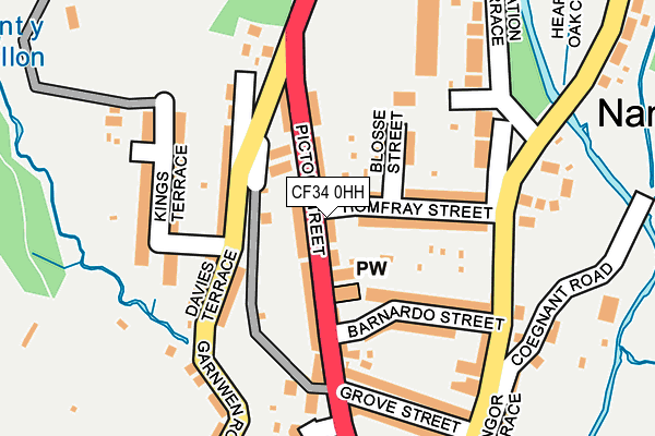 CF34 0HH map - OS OpenMap – Local (Ordnance Survey)