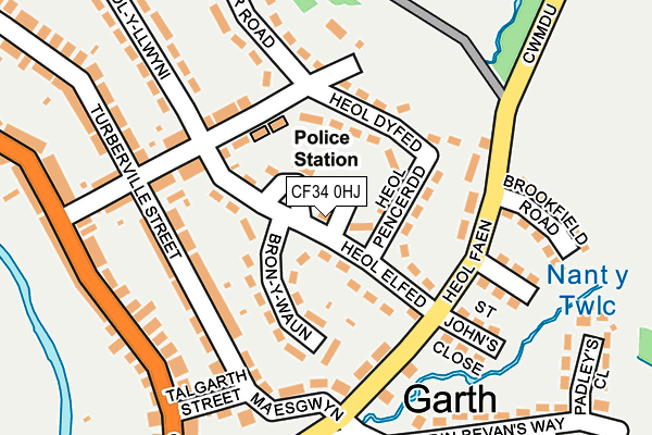 CF34 0HJ map - OS OpenMap – Local (Ordnance Survey)