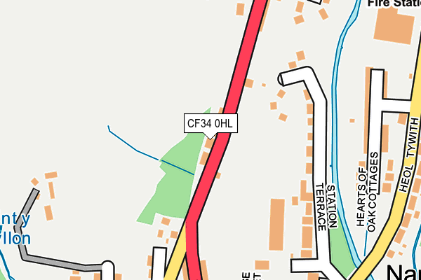 CF34 0HL map - OS OpenMap – Local (Ordnance Survey)