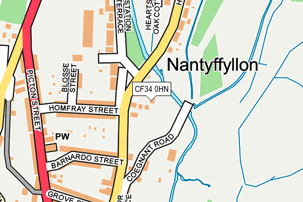 CF34 0HN map - OS OpenMap – Local (Ordnance Survey)