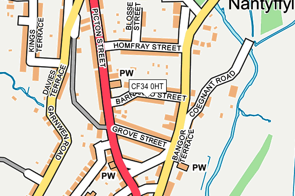 CF34 0HT map - OS OpenMap – Local (Ordnance Survey)