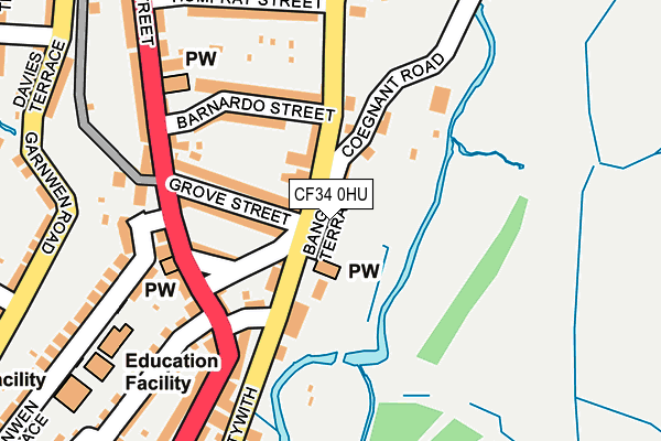 CF34 0HU map - OS OpenMap – Local (Ordnance Survey)