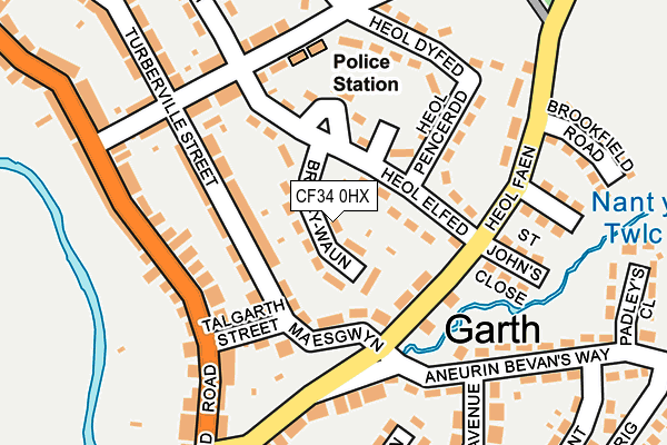 CF34 0HX map - OS OpenMap – Local (Ordnance Survey)