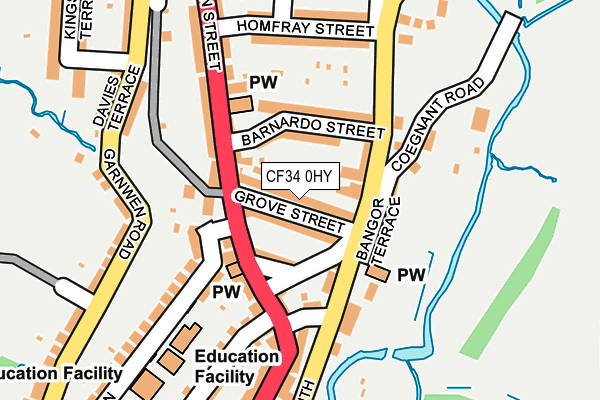 CF34 0HY map - OS OpenMap – Local (Ordnance Survey)