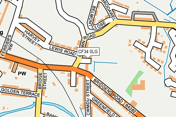 CF34 0LG map - OS OpenMap – Local (Ordnance Survey)