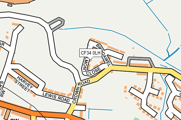 CF34 0LH map - OS OpenMap – Local (Ordnance Survey)