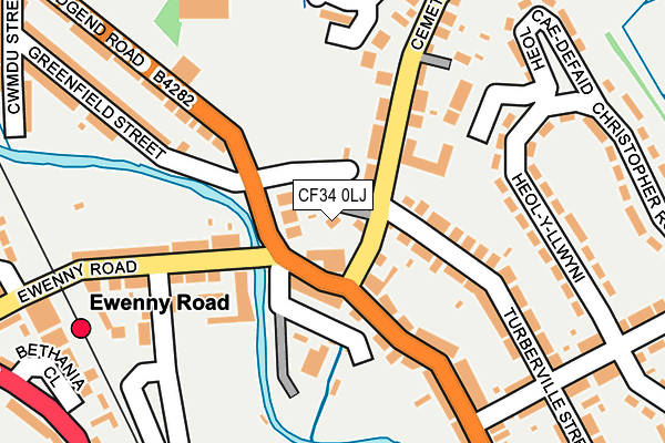 CF34 0LJ map - OS OpenMap – Local (Ordnance Survey)