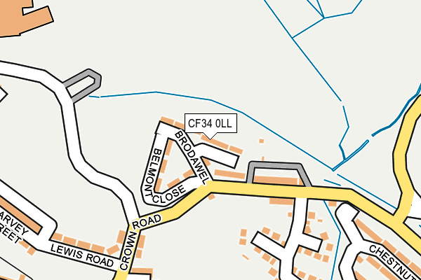 CF34 0LL map - OS OpenMap – Local (Ordnance Survey)