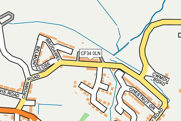 CF34 0LN map - OS OpenMap – Local (Ordnance Survey)