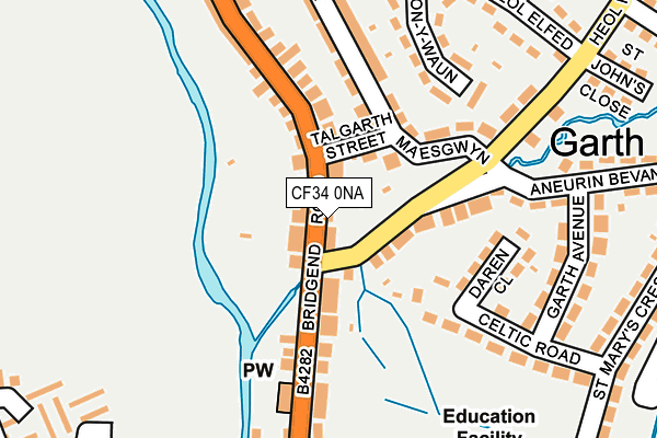 CF34 0NA map - OS OpenMap – Local (Ordnance Survey)