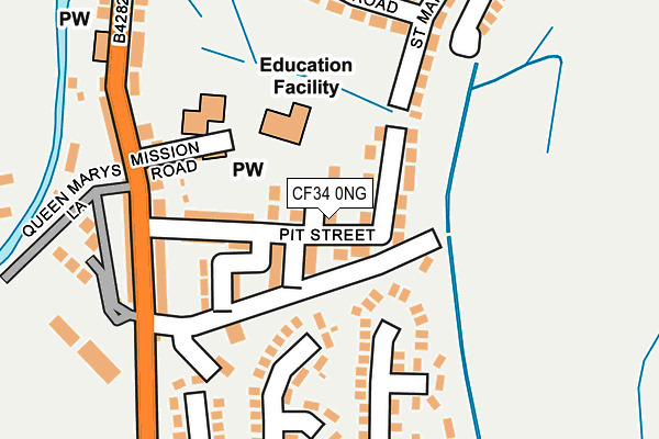 CF34 0NG map - OS OpenMap – Local (Ordnance Survey)