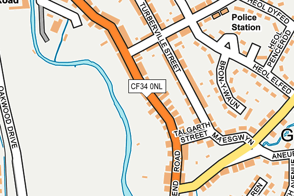 CF34 0NL map - OS OpenMap – Local (Ordnance Survey)