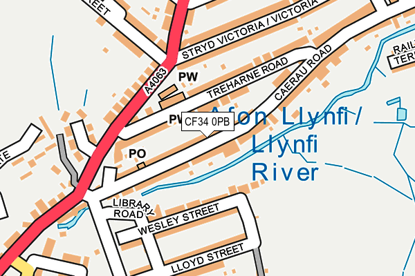 CF34 0PB map - OS OpenMap – Local (Ordnance Survey)