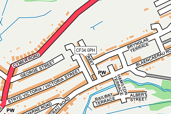 CF34 0PH map - OS OpenMap – Local (Ordnance Survey)