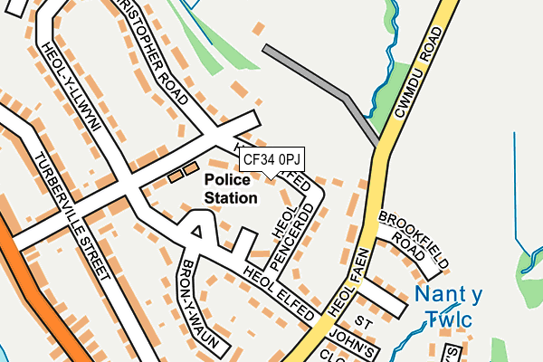 CF34 0PJ map - OS OpenMap – Local (Ordnance Survey)