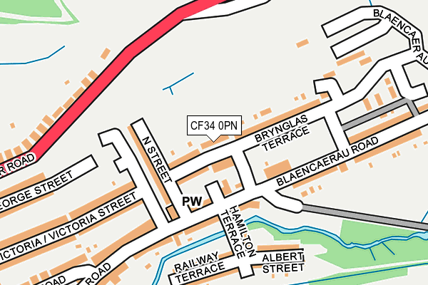 CF34 0PN map - OS OpenMap – Local (Ordnance Survey)