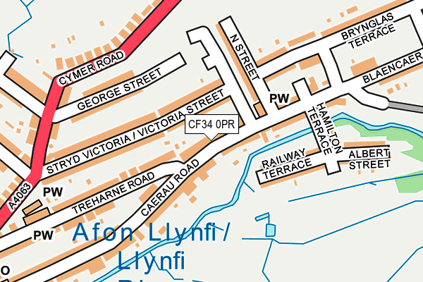 CF34 0PR map - OS OpenMap – Local (Ordnance Survey)