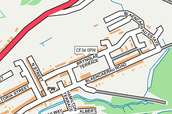 CF34 0PW map - OS OpenMap – Local (Ordnance Survey)