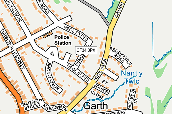 CF34 0PX map - OS OpenMap – Local (Ordnance Survey)