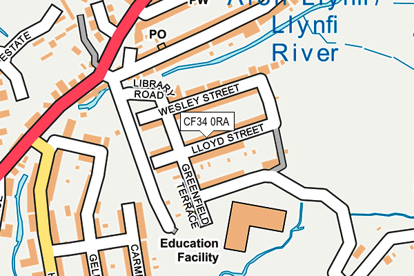 CF34 0RA map - OS OpenMap – Local (Ordnance Survey)