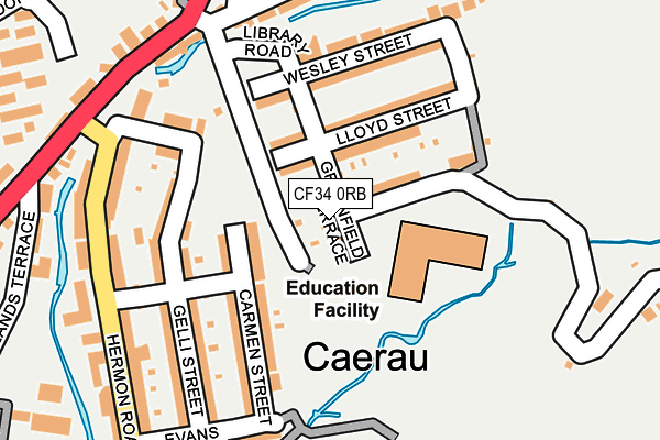 CF34 0RB map - OS OpenMap – Local (Ordnance Survey)