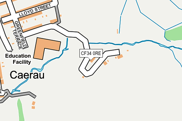 CF34 0RE map - OS OpenMap – Local (Ordnance Survey)