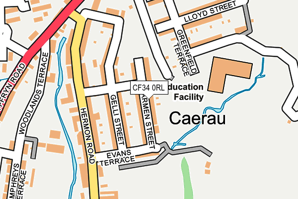 CF34 0RL map - OS OpenMap – Local (Ordnance Survey)