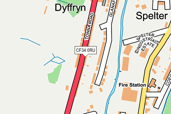 CF34 0RU map - OS OpenMap – Local (Ordnance Survey)